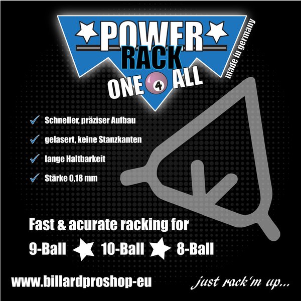 5er Set Power Rack - one 4 all  - nur eine Aufbaufolie für 9-Ball, 10-Ball und 8-Ball