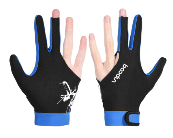 3-Finger Handschuh Boodun, rechts-und Linkshänder, L, schwarz-blau