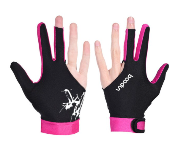 3-Finger Handschuh Boodun, rechts-und Linkshänder, M, schwarz-pink